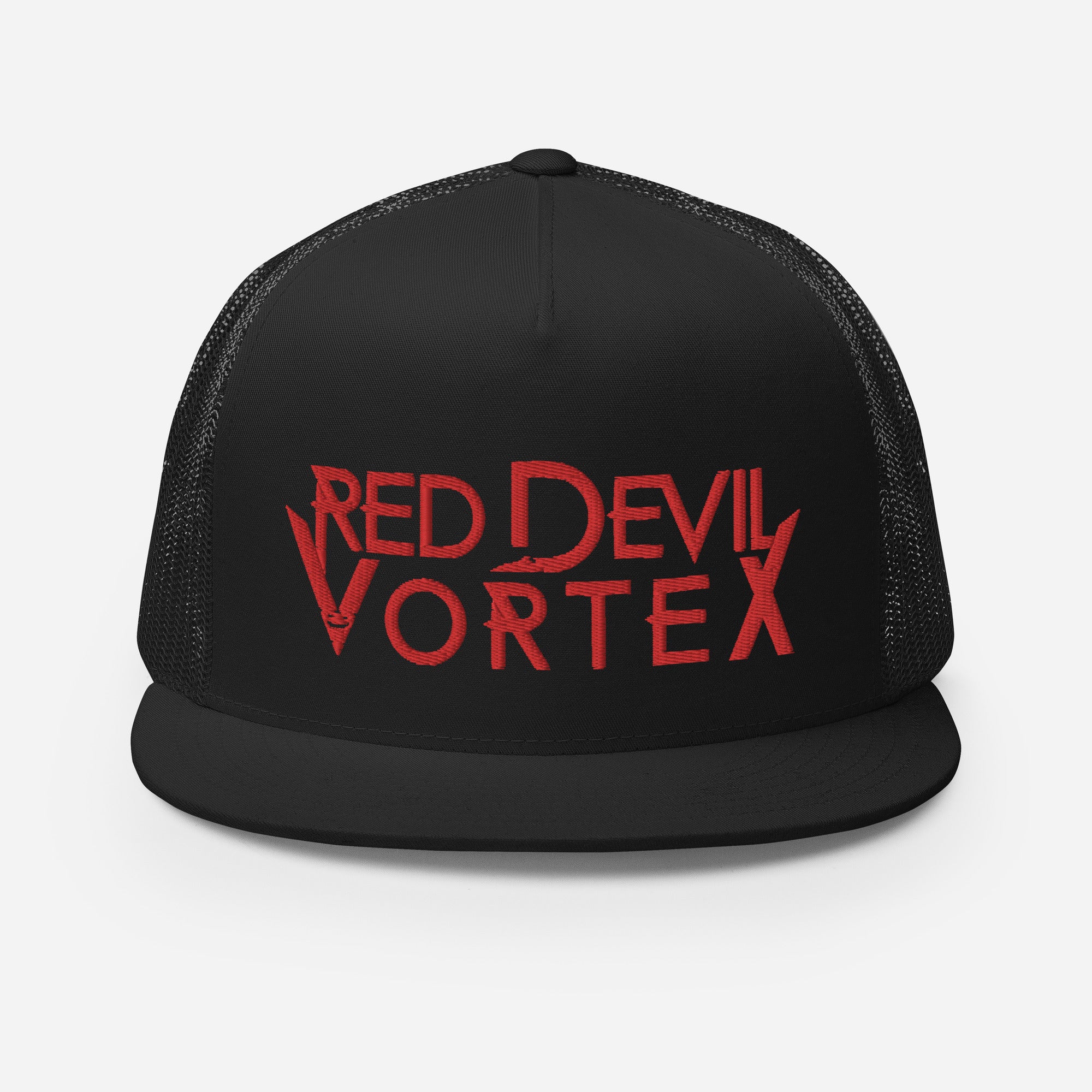 Red Devil Vortex Logo Trucker Hat